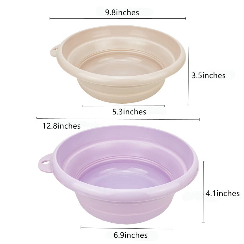 CARTINTS 2Pack Collapsible Wash Basin Collapsible Dish Tub Portable Sink,Space Saving for Dishing, Fruit, and Camping, Hiking and Home - Image 2